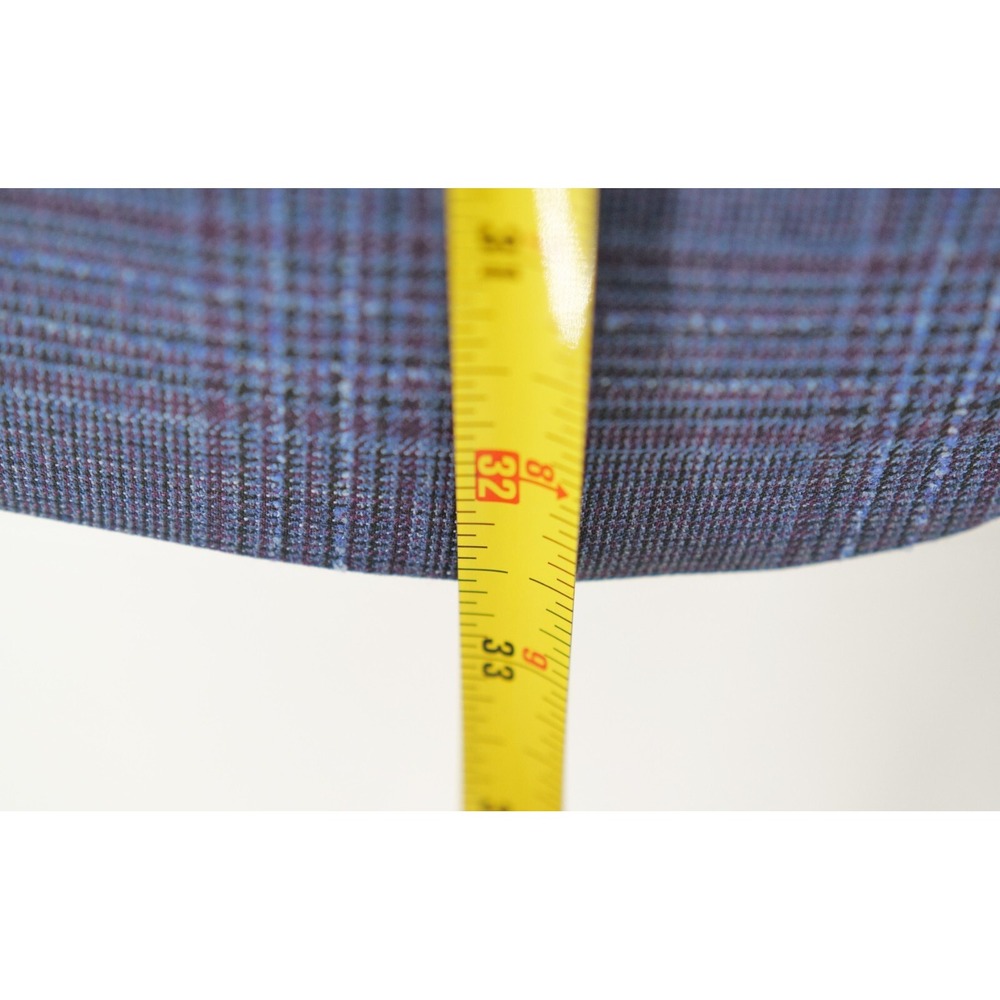 Hart Schaffner Marx Sport Coat Blazer Size 44L Blue Super 130s Plaid Wool - Picture 6 of 16